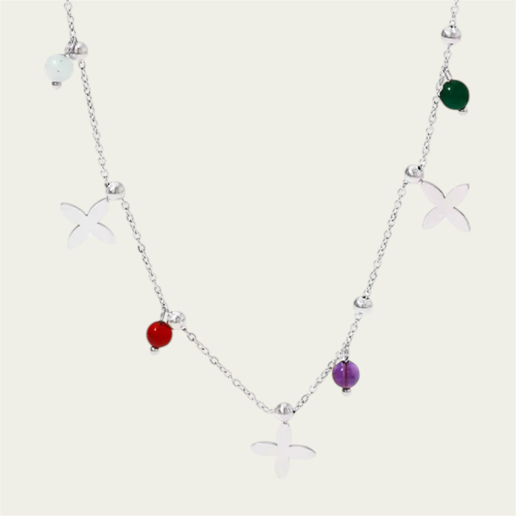 Cross & Gemstone Necklace