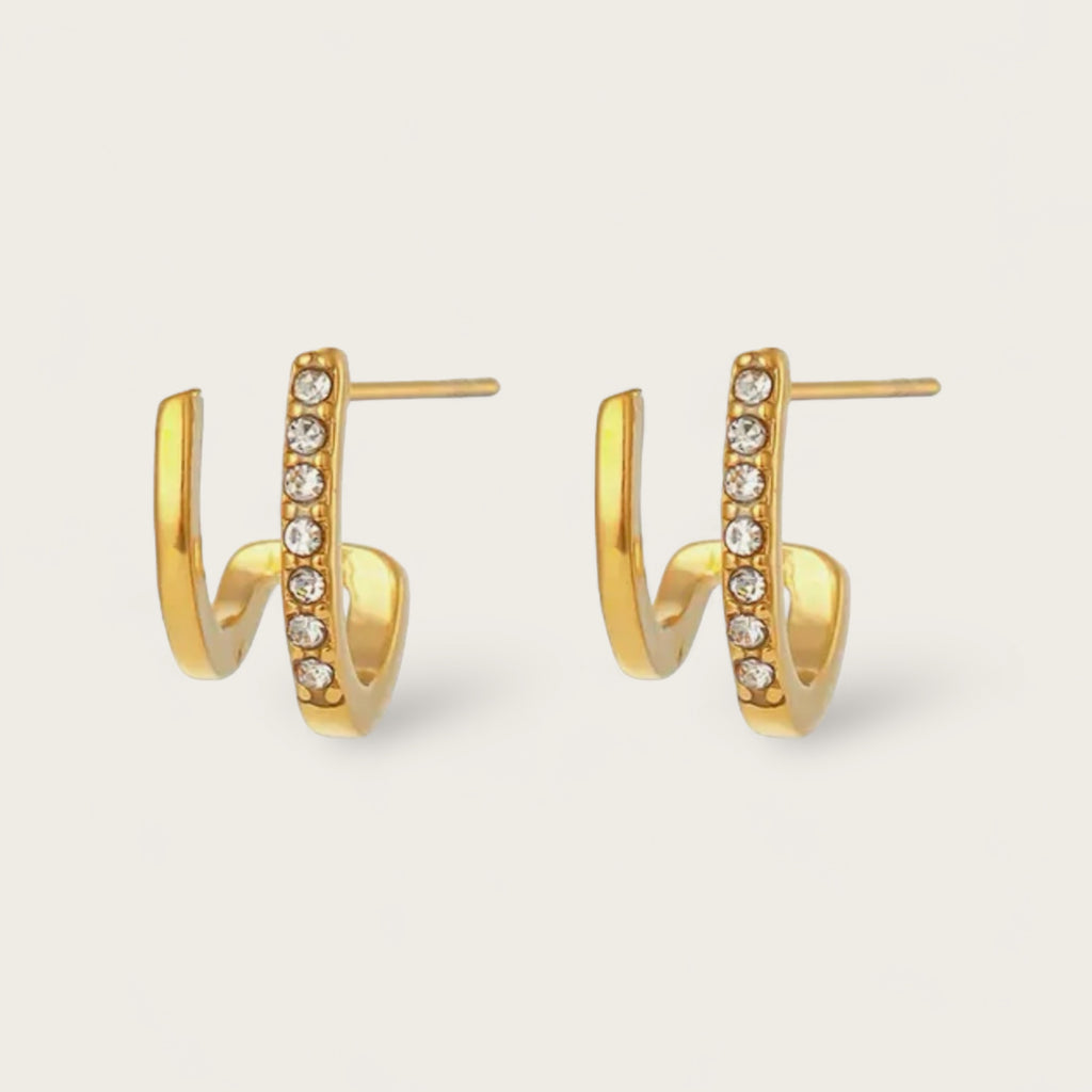 Zirconia Doubled Earrings