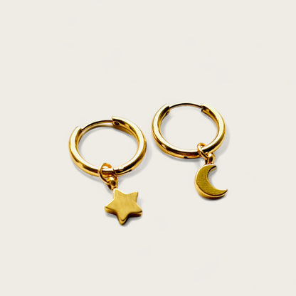 Star & Moon Hoops