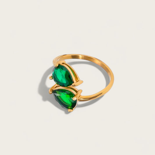 Drop Zirconia Ring - GREEN