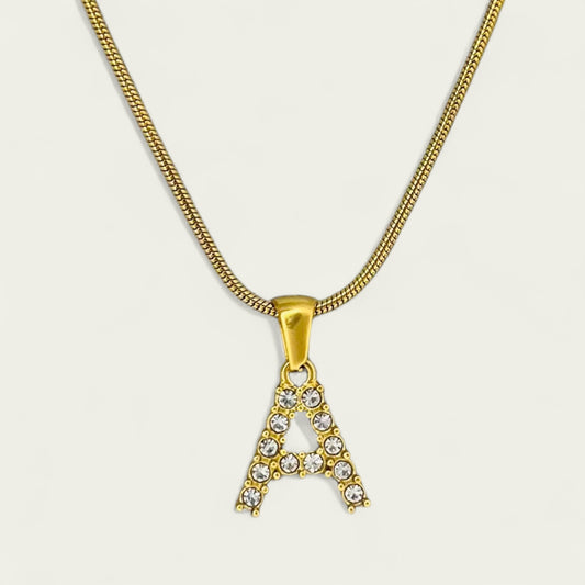 Zirconia Letter Necklace