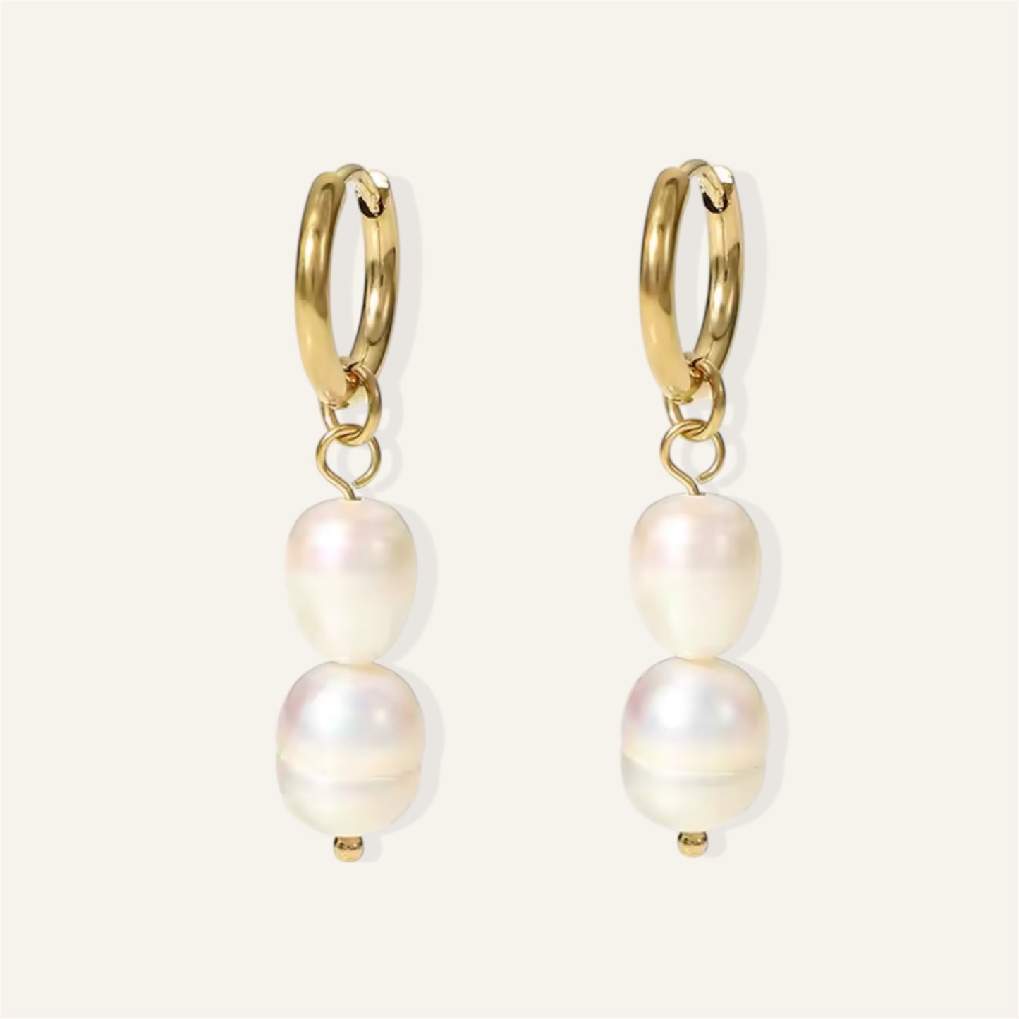 Double Pearls Hoops