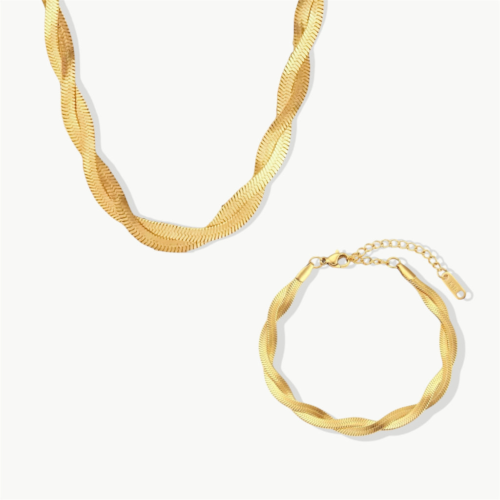 SET - Double Snake Necklace & Bracelet